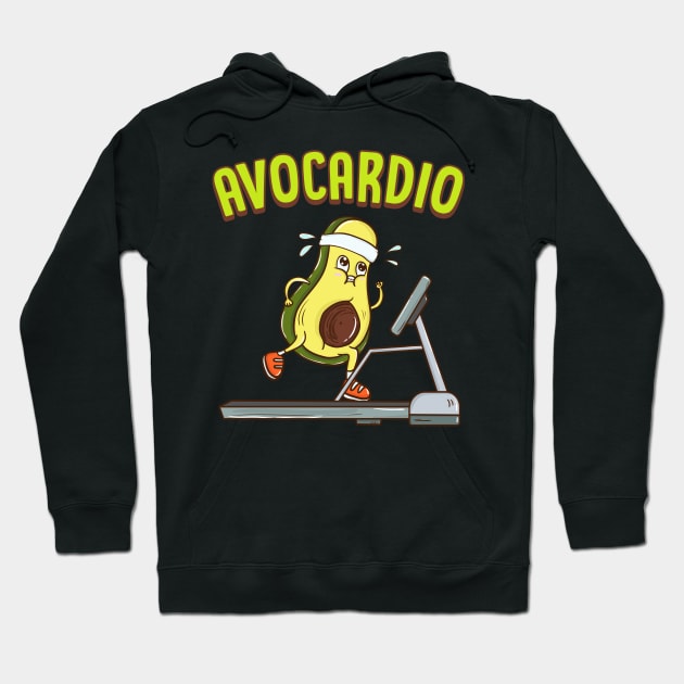 Avocardio Avocado Cardio Pun Running Exercise Gym Hoodie by theperfectpresents